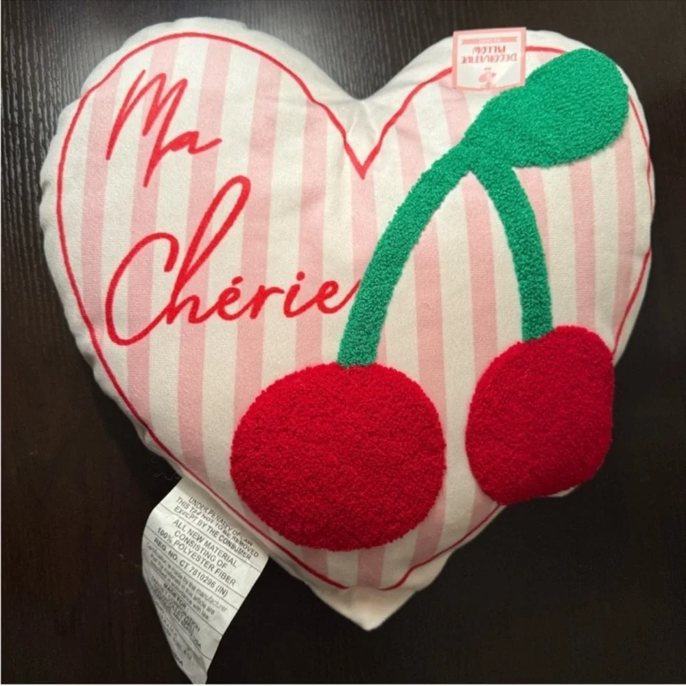 3 for $15 SALE Target Bullseye Heart Shaped Ma Chérie w/ Cherries Pillow Decor